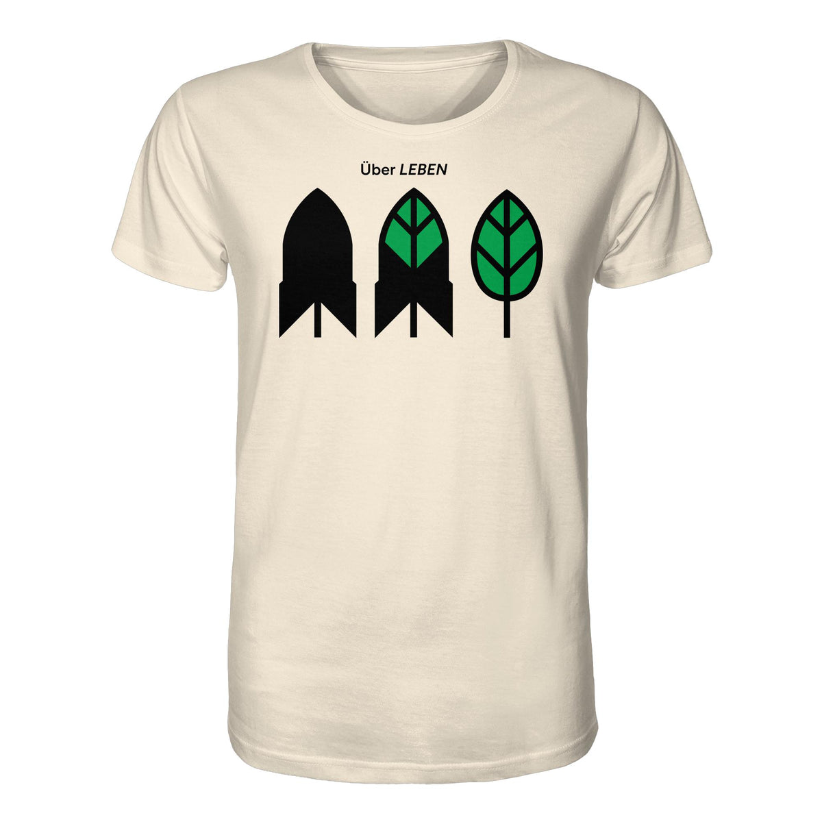 DDR Ostalgie Bio-Shirt Unisex • ÜBER LEBEN (ORIGINAL FRIEDENS-PLAKAT)