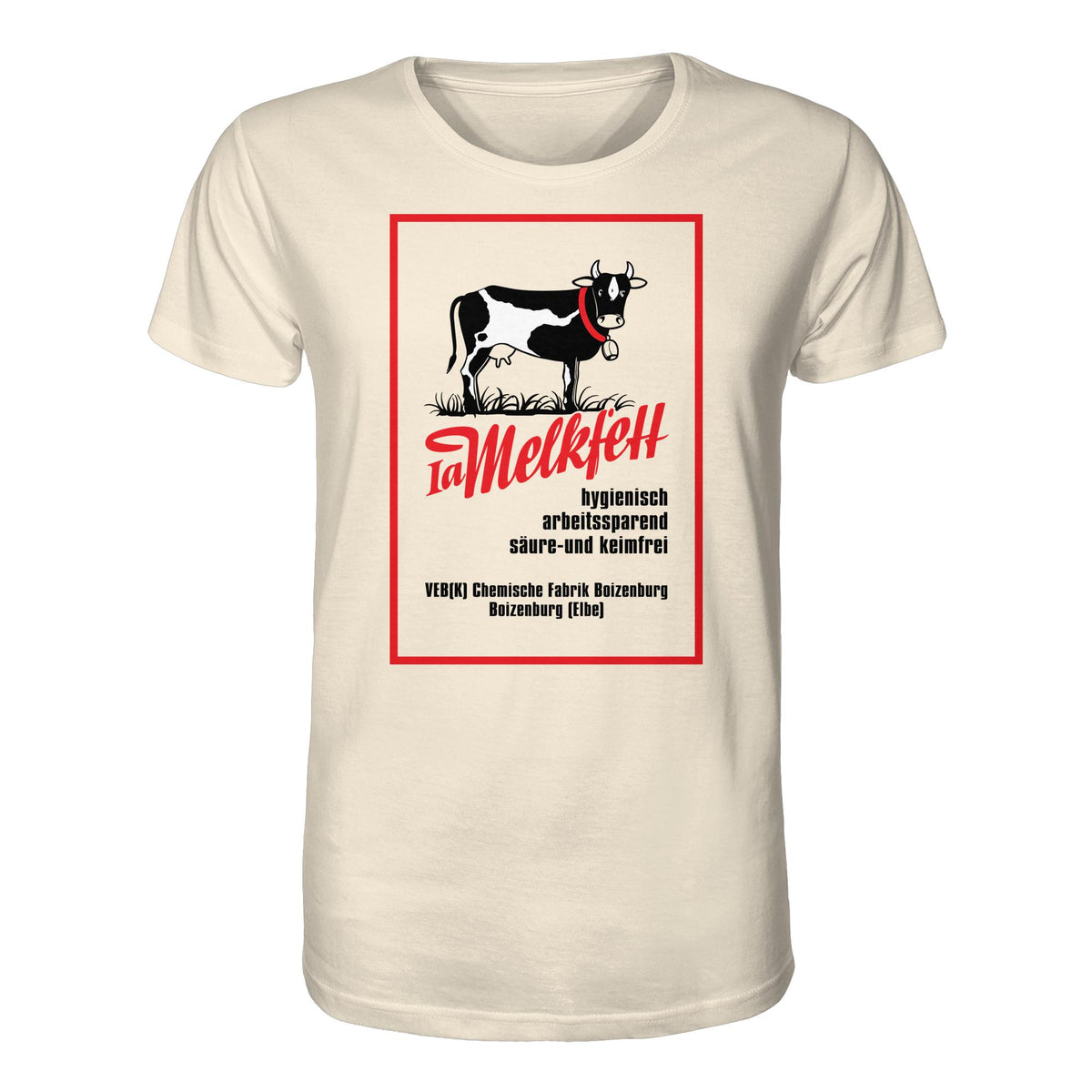 DDR Ostalgie Bio-Shirt Unisex • 1A MELKFETT - VEB BOIZENBURG
