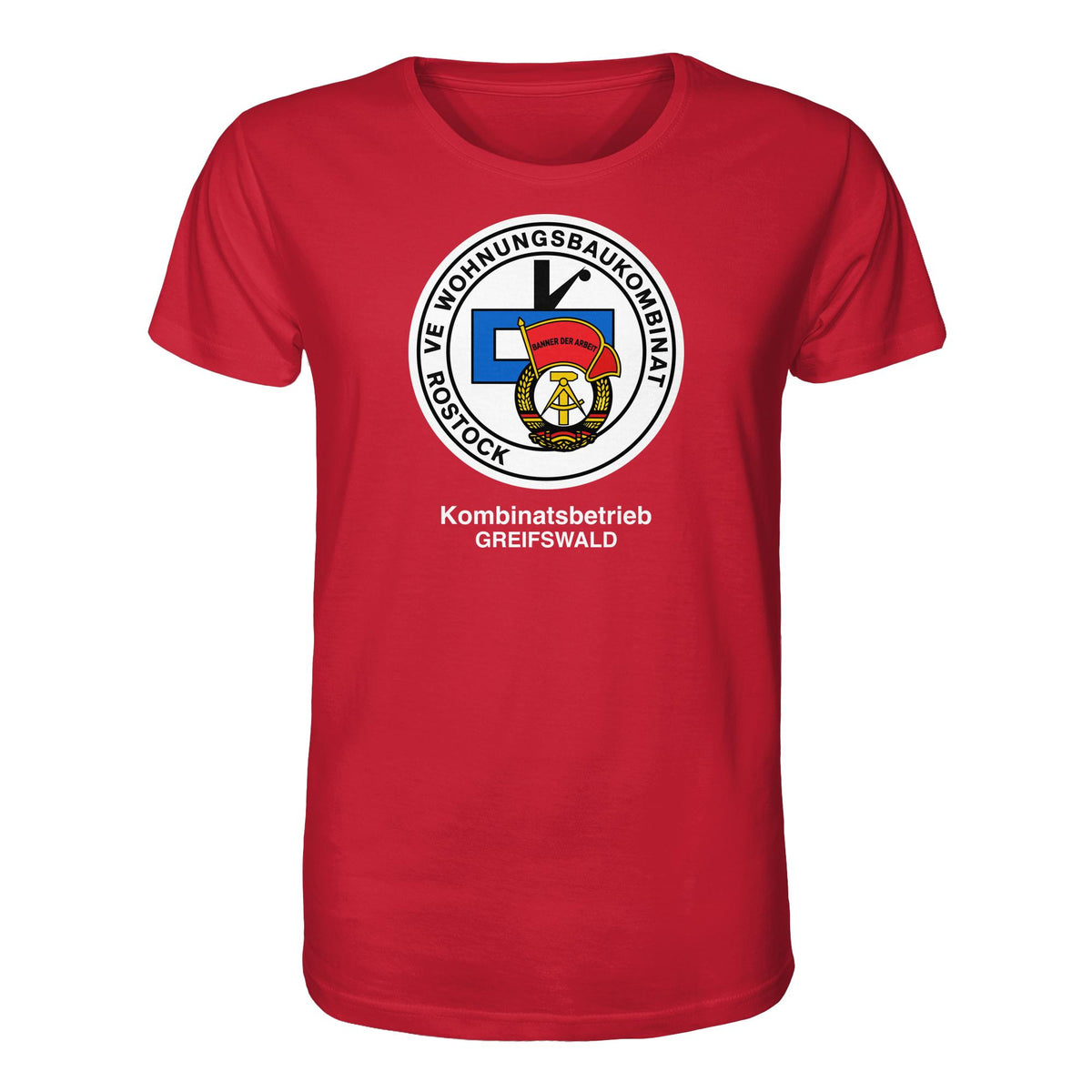 DDR Ostalgie Bio-Shirt Unisex • VE WOHNUNGSBAUKOMBINAT ROSTOCK - GREIFSWALD