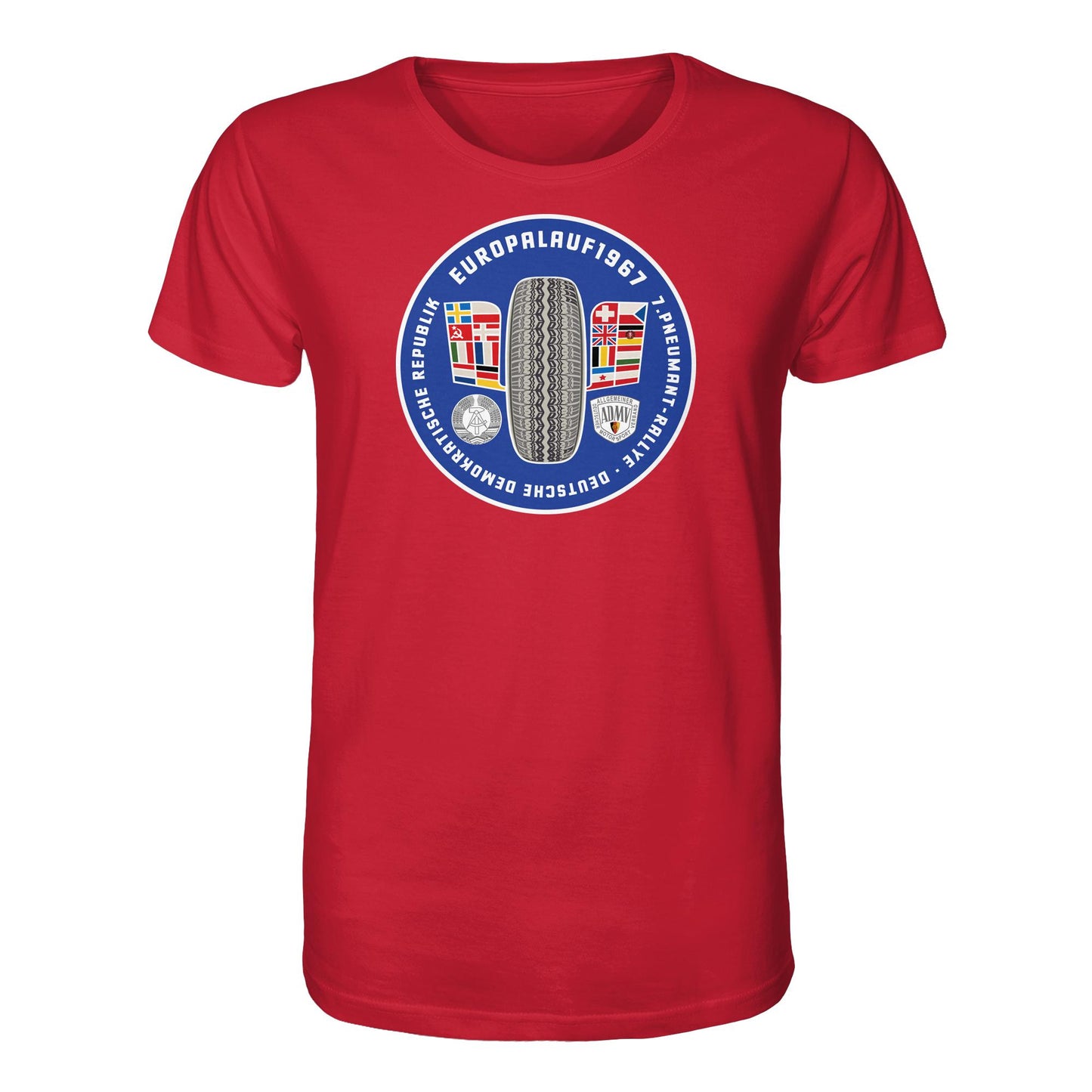 DDR Ostalgie Bio-Shirt Unisex • PNEUMANT RALLYE, EUROPALAUF 1967