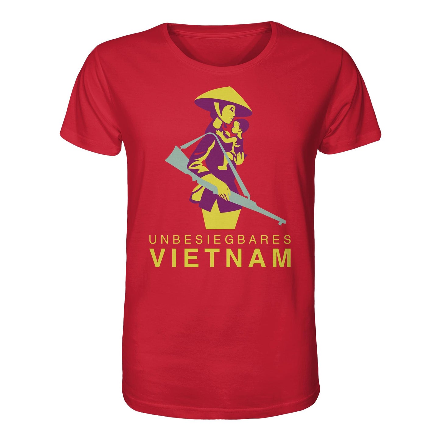 DDR Ostalgie Bio-Shirt Unisex • UNBESIEGBARES VIETNAM (DDR-BRIEFMARKE)