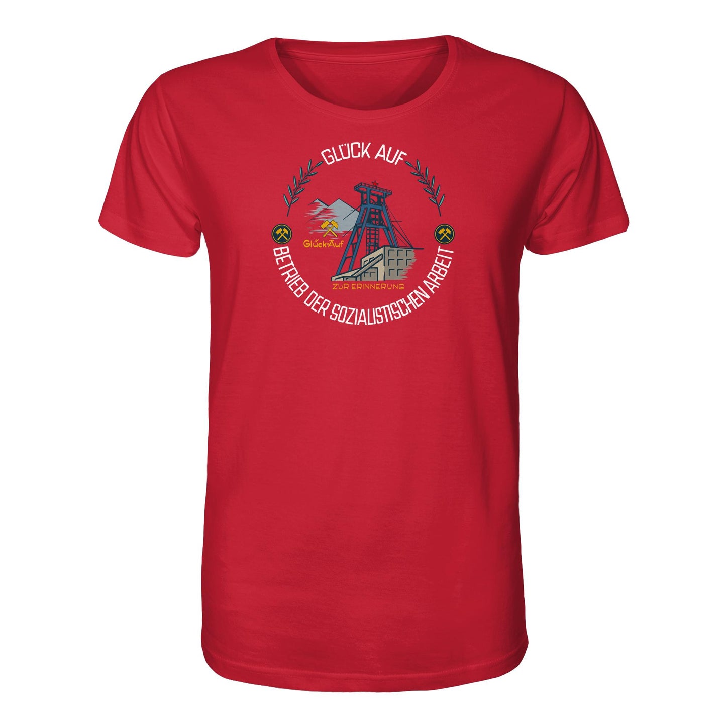 DDR Ostalgie Bio-Shirt Unisex • WISMUT - GLÜCK AUF