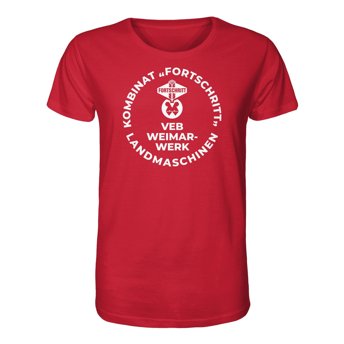 DDR Ostalgie Bio-Shirt Unisex • VEB KOMBINAT FORTSCHRITT WEIMAR LANDMASCHINEN