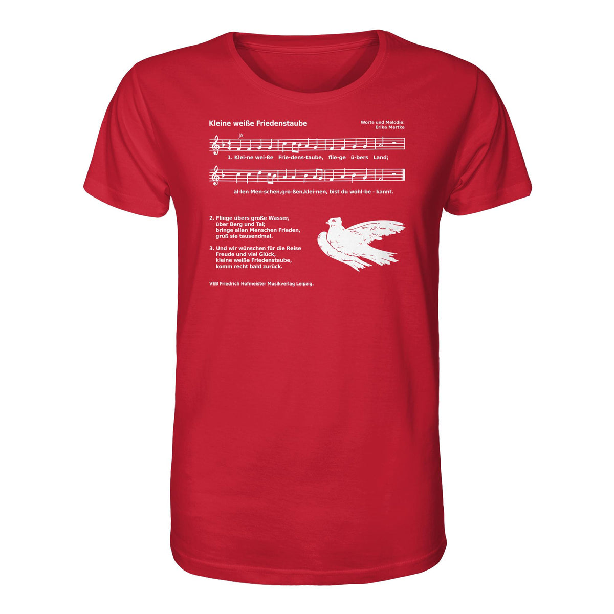 DDR Ostalgie Bio-Shirt Unisex • KLEINE WEISSE FRIEDENSTAUBE (ORIGINAL AUS DER FIBEL)