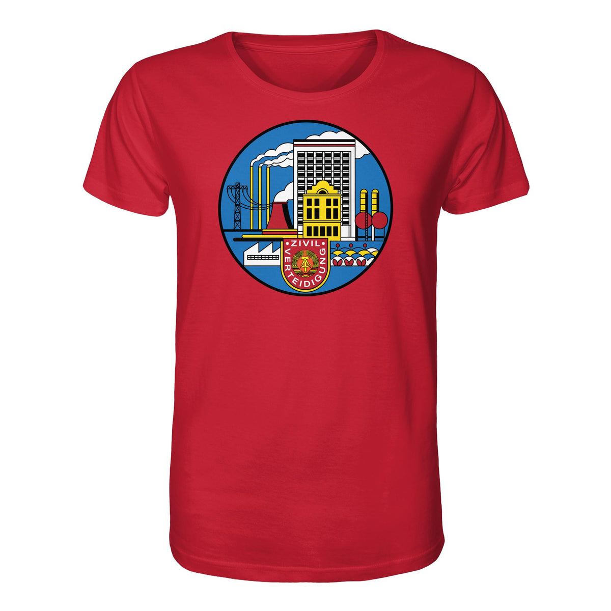 DDR Ostalgie Bio-Shirt Unisex • DDR ZIVILVERTEIDIGUNG (ORIGINAL GLAS-DESIGN)