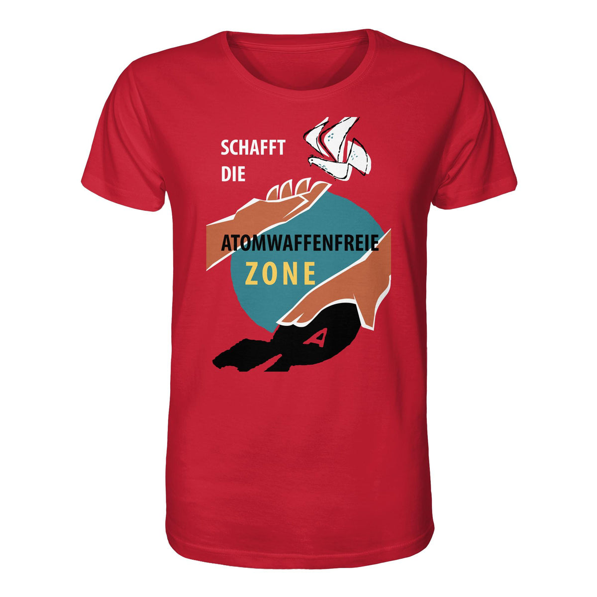 DDR Ostalgie Bio-Shirt Unisex • SCHAFFT DIE ATOMWAFFENFREIE ZONE (ORIGINAL-PLAKAT)