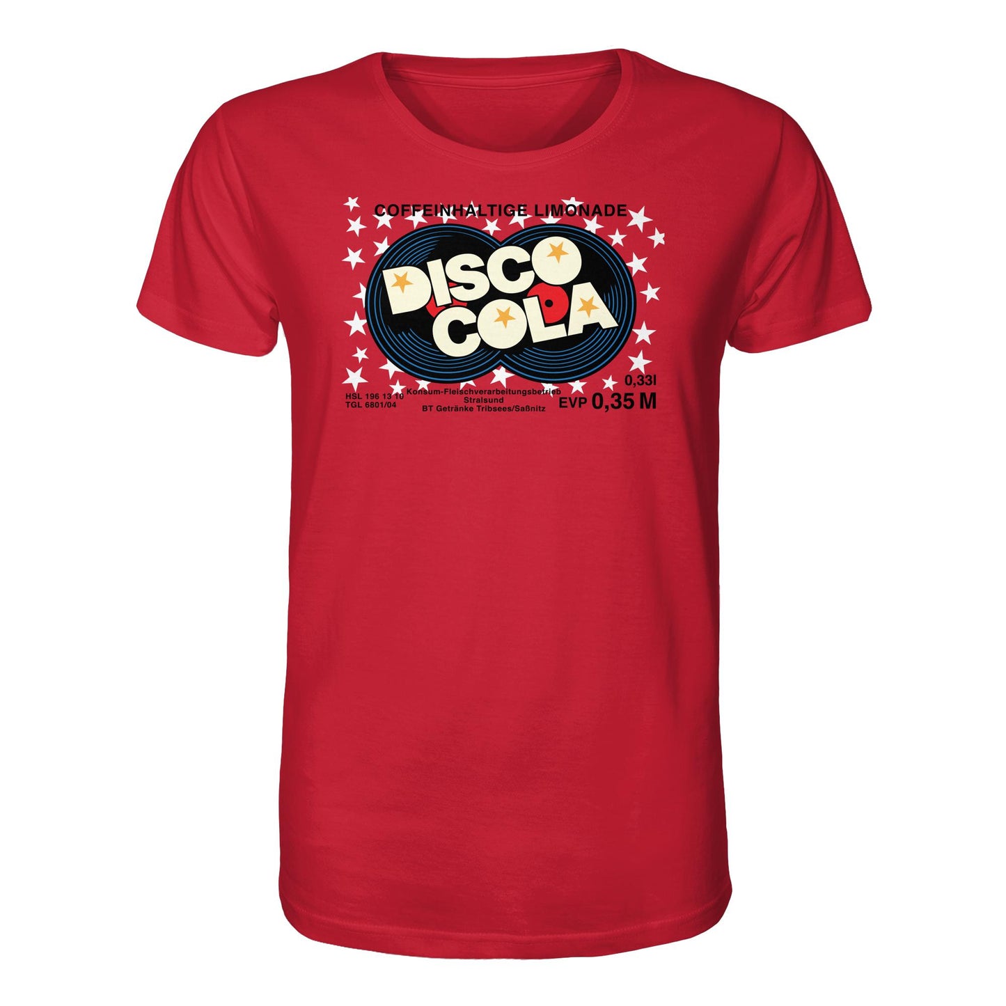 DDR Ostalgie Bio-Shirt Unisex • DISCO COLA - ORIGINAL ETIKETT