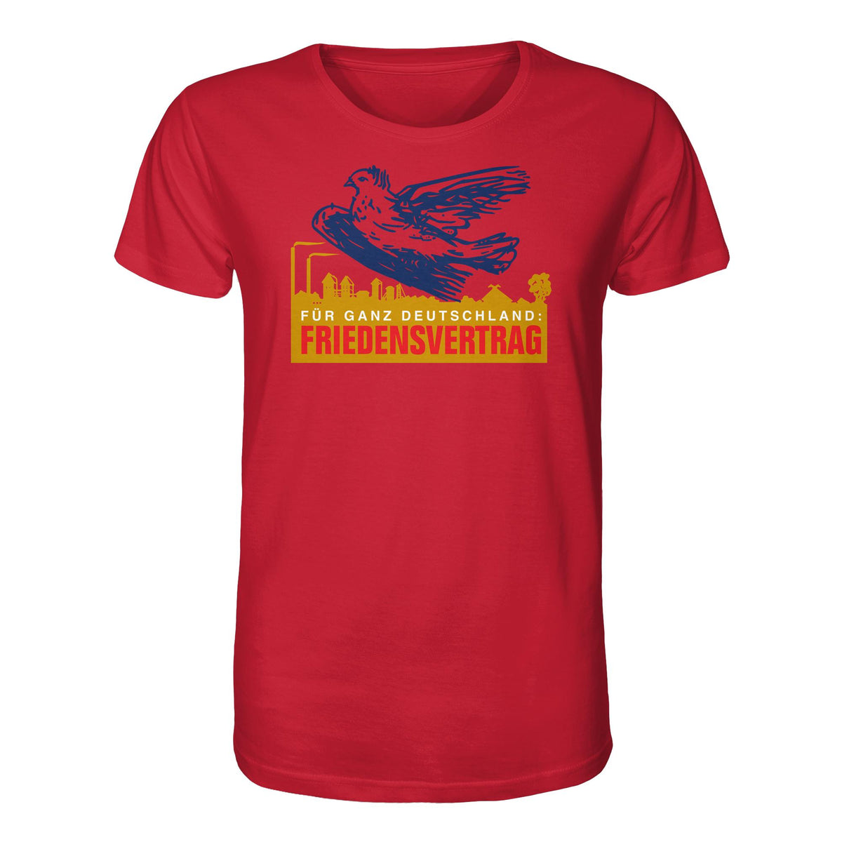 DDR Ostalgie Bio-Shirt Unisex • FRIEDENSVERTRAG FÜR GANZ DEUTSCHLAND (ORIGINAL-PIN)