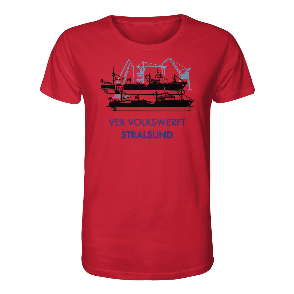 DDR Ostalgie Bio-Shirt Unisex • VEB VOLKSWERFT STRALSUND