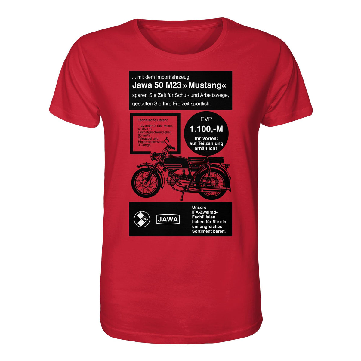 DDR Ostalgie Bio-Shirt Unisex • JAWA 50 M23 (ORIGINAL-PLAKAT)