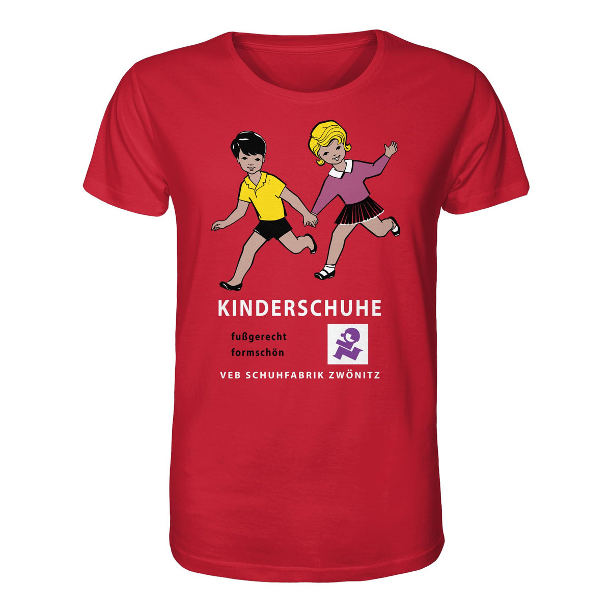 DDR Ostalgie Bio-Shirt Unisex • KINDERSCHUHE VEB SCHUHFABRIK ZWÖNITZ