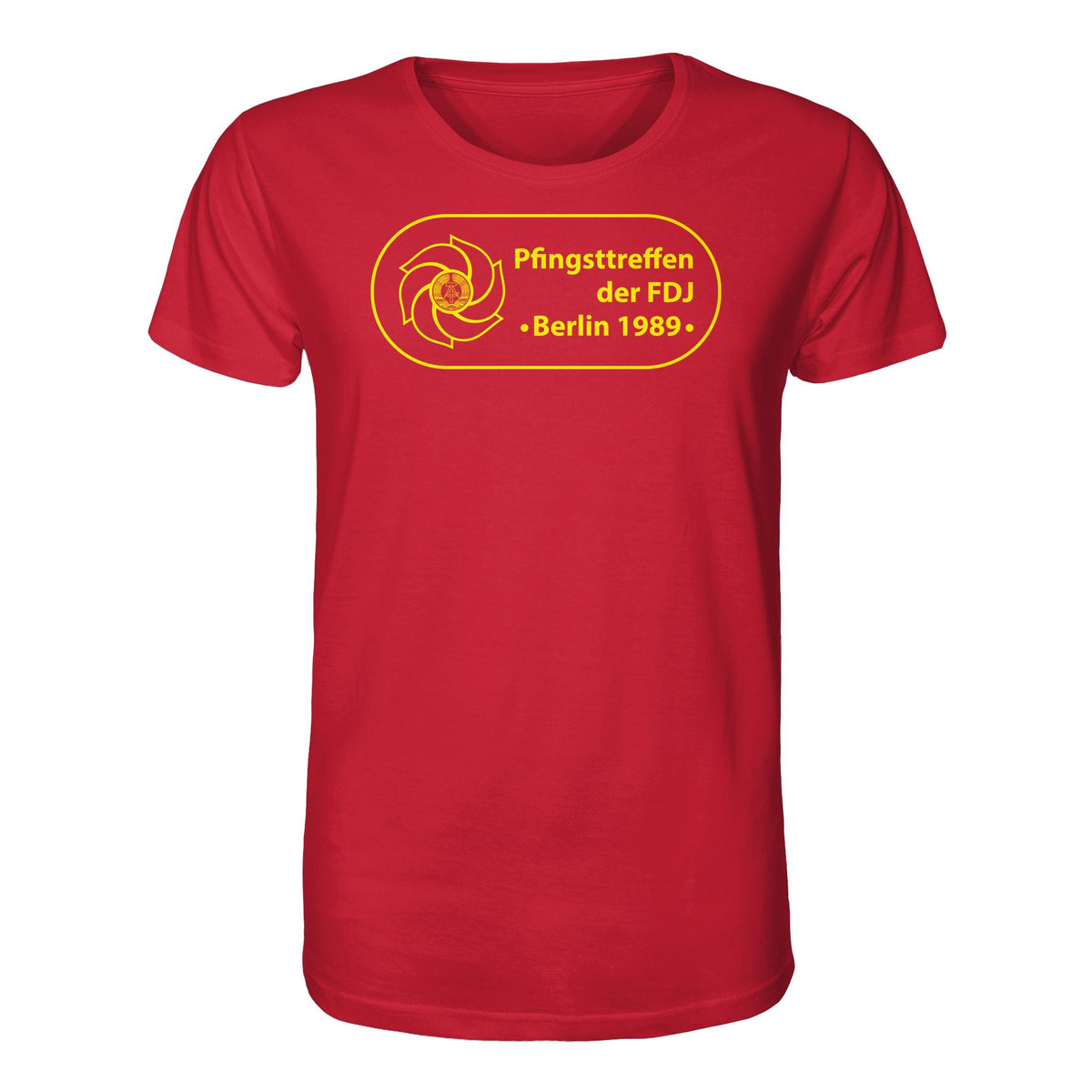 DDR Ostalgie Bio-Shirt Unisex • PFINGSTTREFFEN DER FDJ, BERLIN 1989