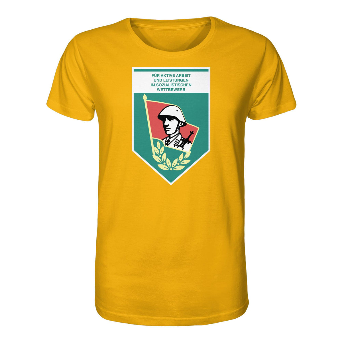 DDR Ostalgie Bio-Shirt Unisex • FÜR AKTIVE LEISTUNG UND ARBEIT (ORIGINAL WIMPEL)