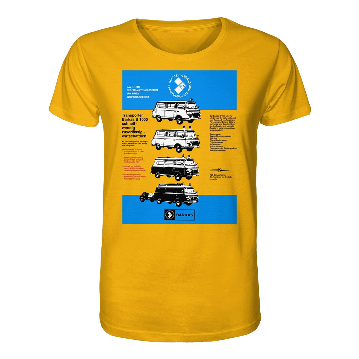 DDR Ostalgie Bio-Shirt Unisex • IFA BARKAS B 1000 (ORIGINAL-PLAKAT)