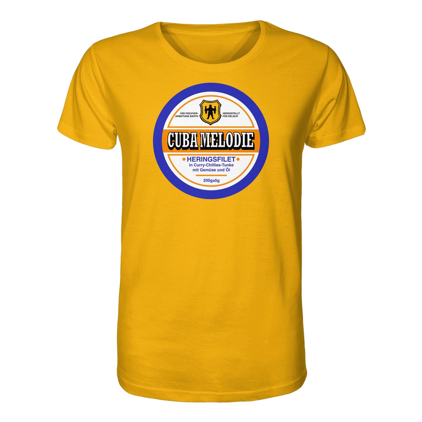 DDR Ostalgie Bio-Shirt Unisex • CUBA MELODIE HERINGSFILET - VEB FISCHVERARBEITUNG BARTH