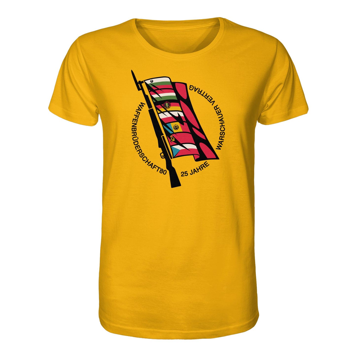 DDR Ostalgie Bio-Shirt Unisex • WAFFENBRÜDERSCHAFT80 - 25 JAHRE WARSCHAUER VERTRAG (NVA)