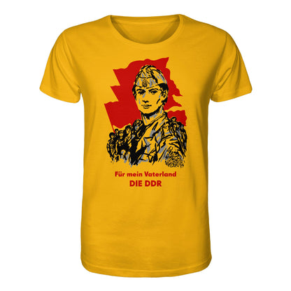 ORGANIC BIO SHIRT UNISEX • FÜR MEIN VATERLAND - DIE DDR (ORIGINAL GST-PLAKAT)