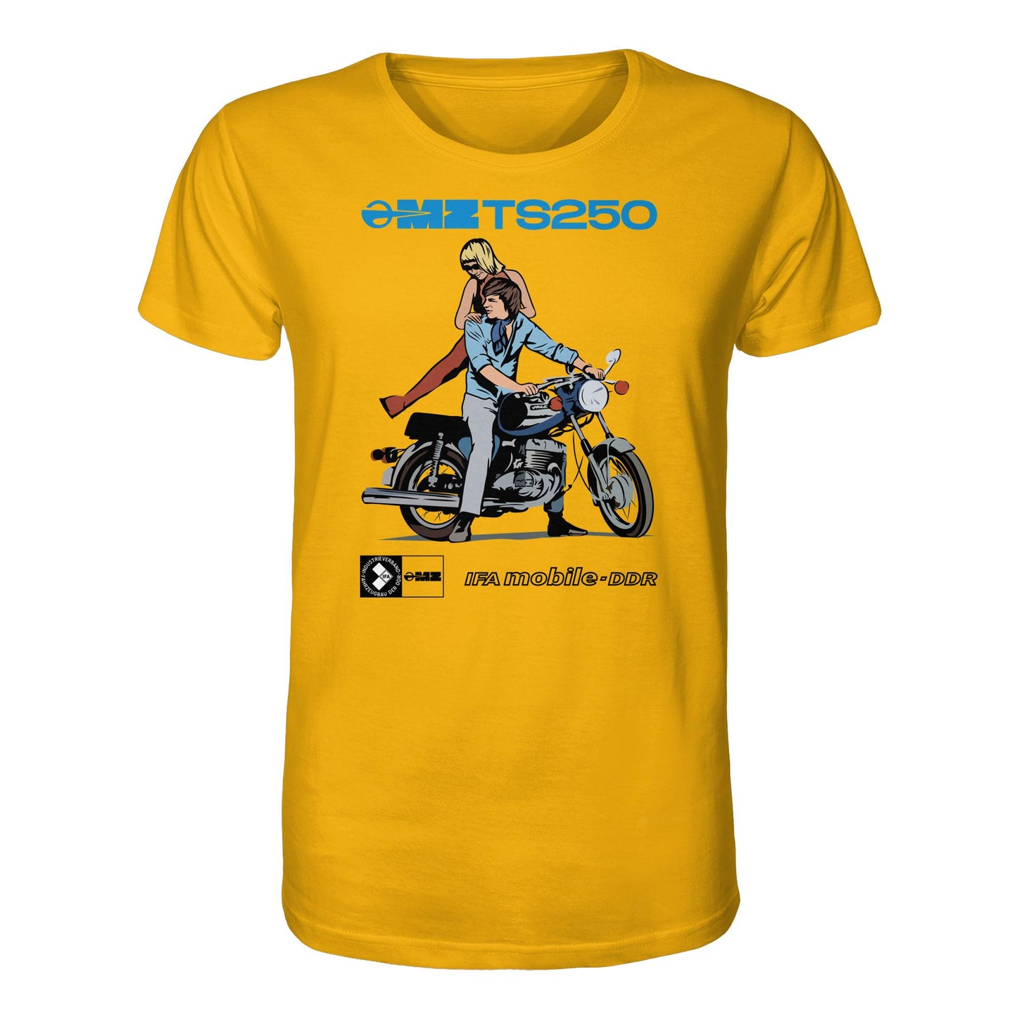 ORGANIC BIO SHIRT UNISEX • MZ TS 250 BLAU (ORIGINAL DDR-PLAKAT)