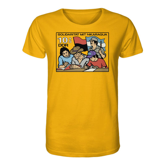 ORGANIC BIO SHIRT UNISEX • SOLIDARITÄT MIT NIKARAGUA (DDR-BRIEFMARKE)