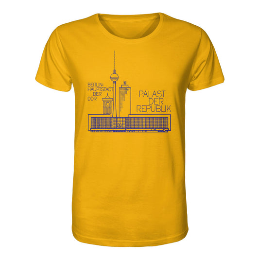 DDR Ostalgie Bio-Shirt Unisex • PALAST DER REPUBLIK (ORIGINAL ERSTTAGSSTEMPEL)