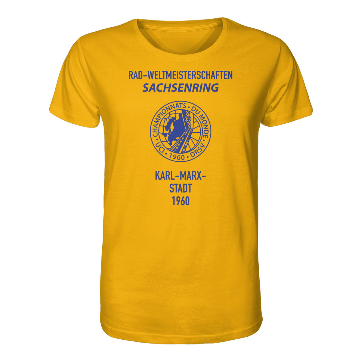 DDR Ostalgie Bio-Shirt Unisex • RADWELTMEISTERSCHAFTEN SACHSENRING, KARL-MARX-STADT
