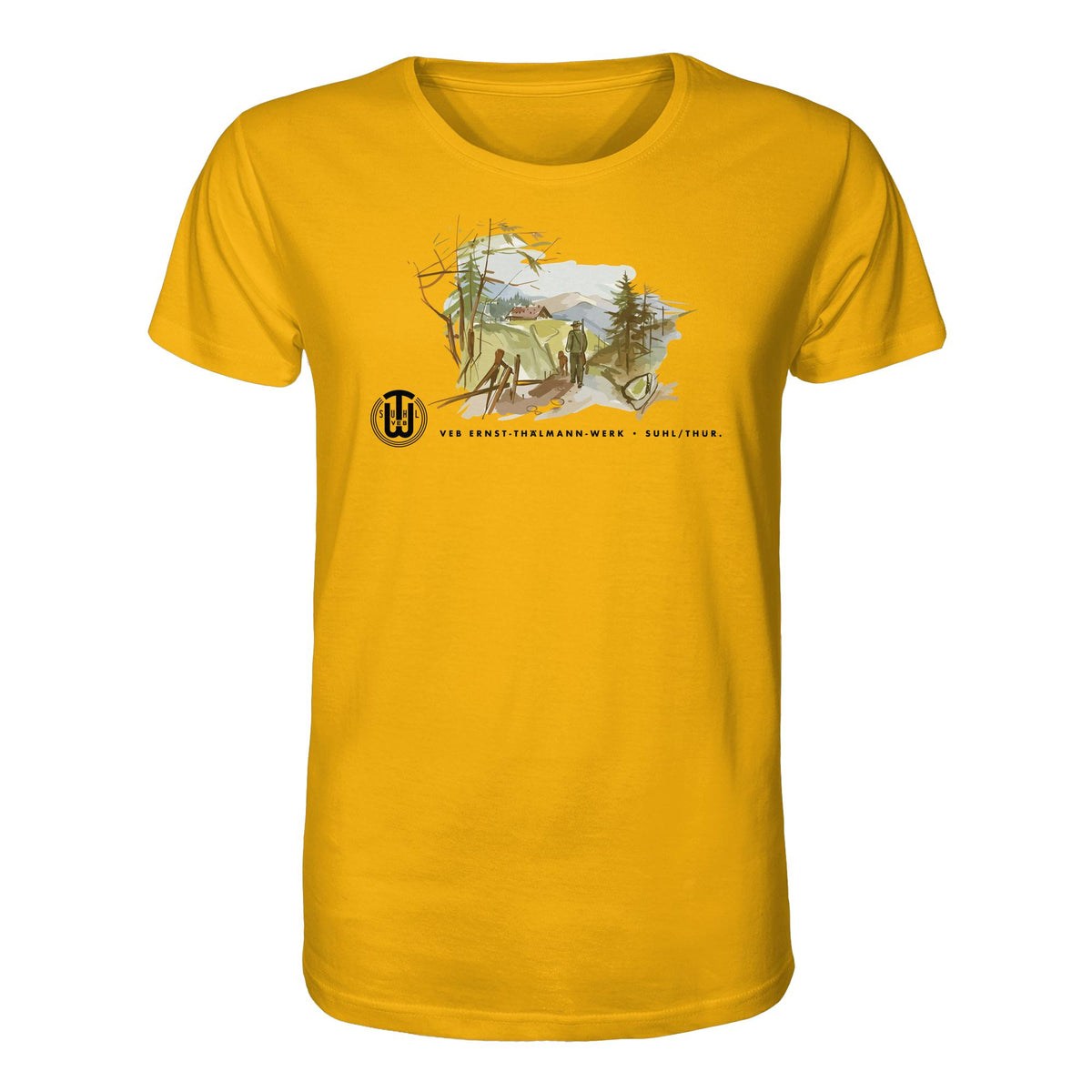 DDR Ostalgie Bio-Shirt Unisex • VEB SUHL ERNST-THÄLMANN-WERK (ORIGINAL-PROSPEKT)