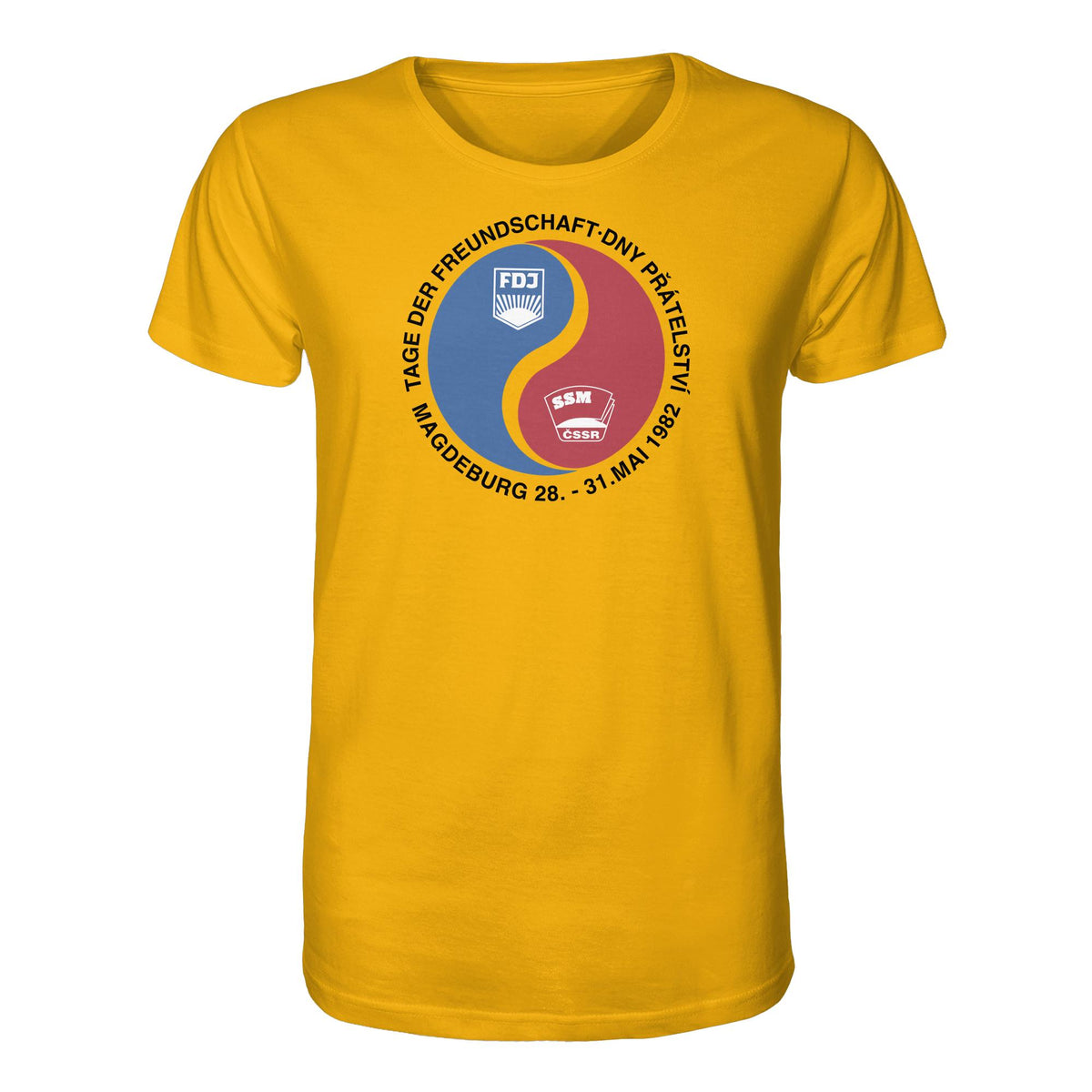 DDR Ostalgie Bio-Shirt Unisex • TAG DER FREUNDSCHAFT MAGDEBURG 1982 DDR-CSSR