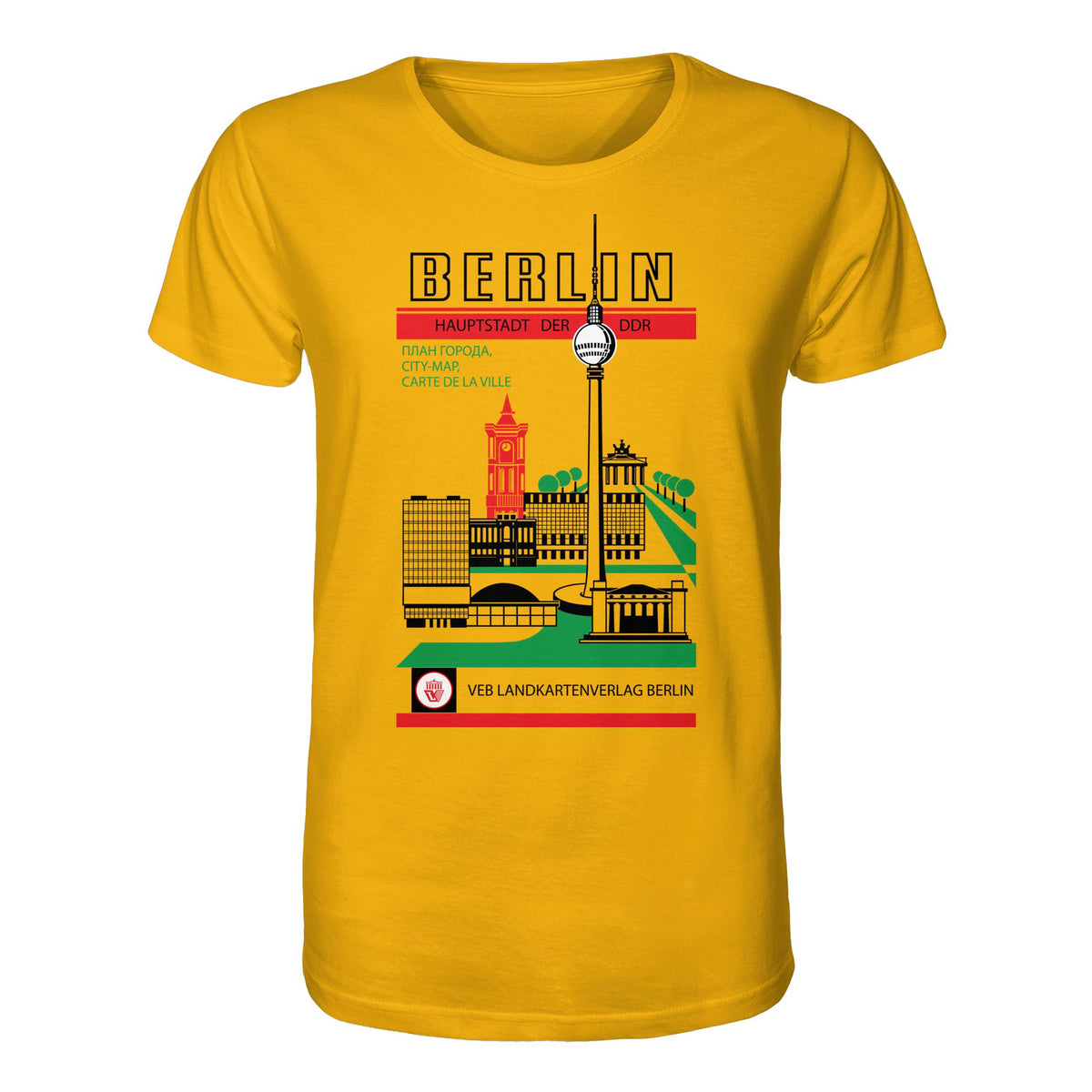 DDR Ostalgie Bio-Shirt Unisex • BERLIN, HAUPTSTADT DER DDR (ORIGINAL TITEL STADTFÜHRER)