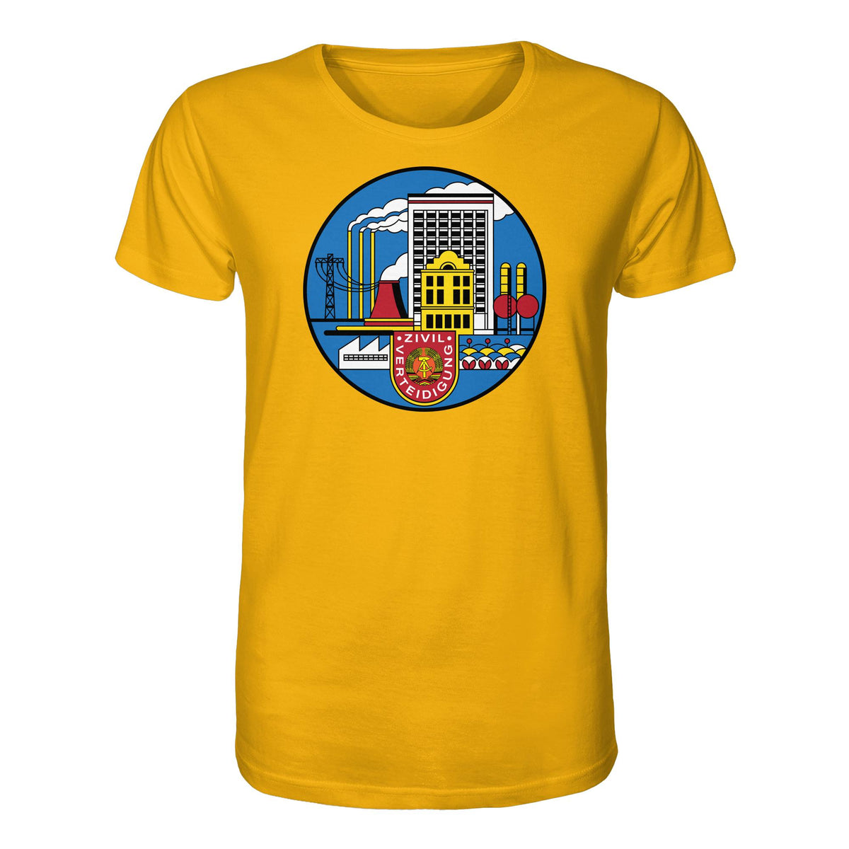 DDR Ostalgie Bio-Shirt Unisex • DDR ZIVILVERTEIDIGUNG (ORIGINAL GLAS-DESIGN)