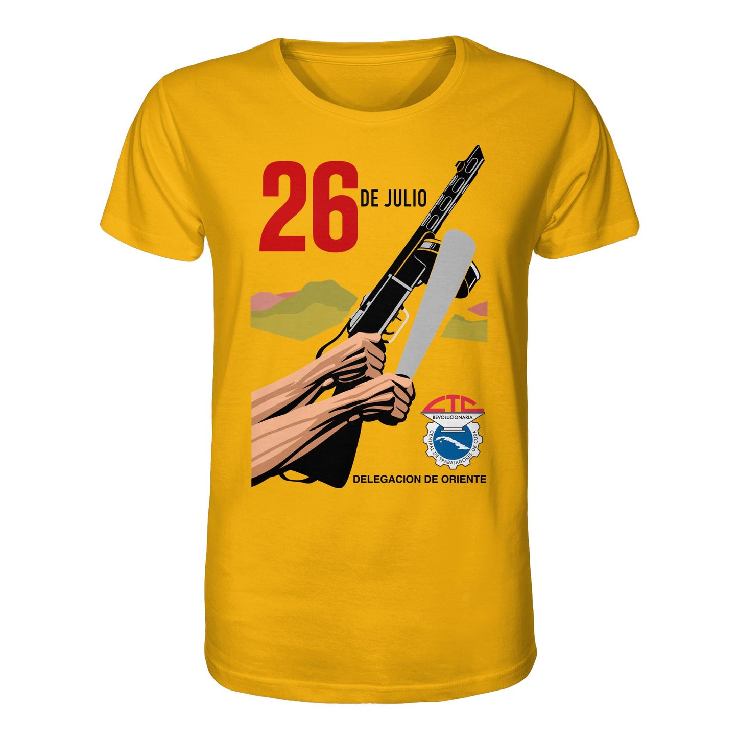 DDR Ostalgie Bio-Shirt Unisex • BEWEGUNG DES 26. JULI, KUBA (ORIGINAL POSTER)