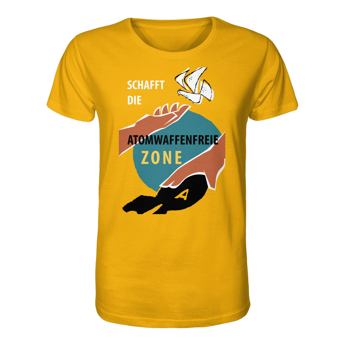 DDR Ostalgie Bio-Shirt Unisex • SCHAFFT DIE ATOMWAFFENFREIE ZONE (ORIGINAL-PLAKAT)