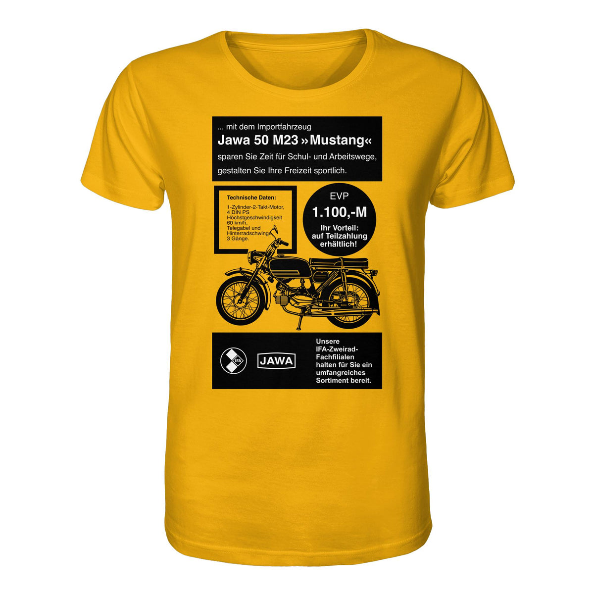 DDR Ostalgie Bio-Shirt Unisex • JAWA 50 M23 (ORIGINAL-PLAKAT)