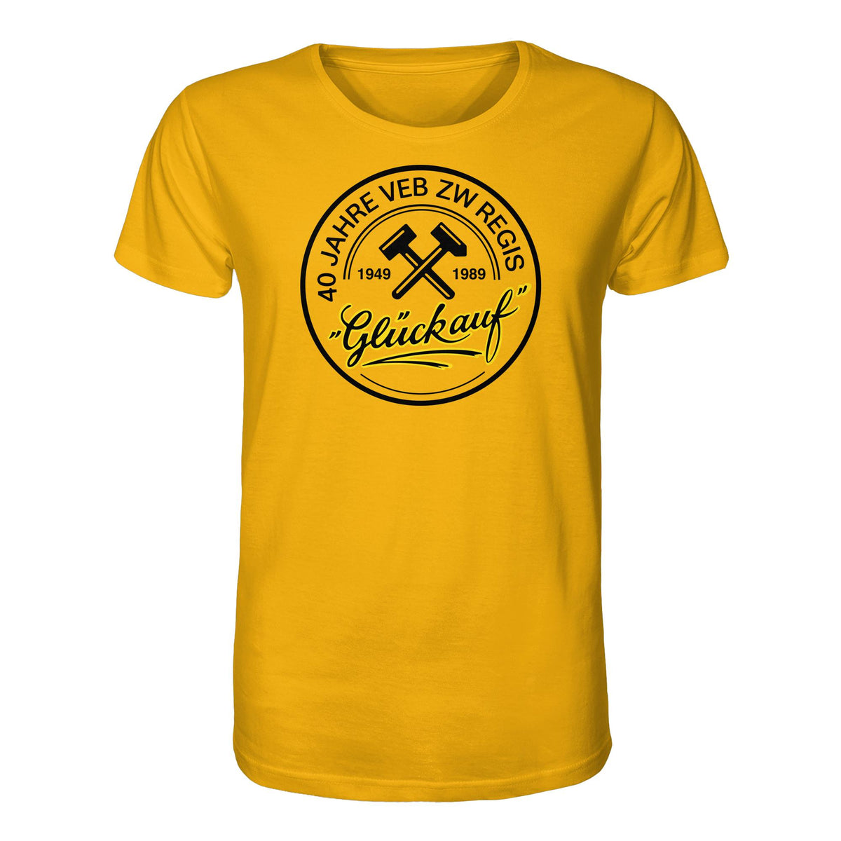 DDR Ostalgie Bio-Shirt Unisex • 40 JAHRE VEB ZW REGIS - GLÜCK AUF