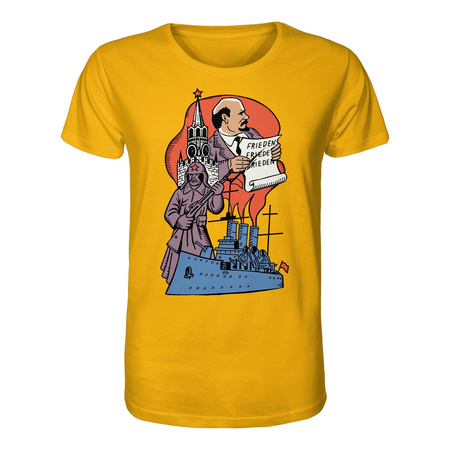 DDR Ostalgie Bio-Shirt Unisex • JAHRESTAG OKTOBERREVOLUTION 1917 (ORIGINAL POSTSTEMPEL)