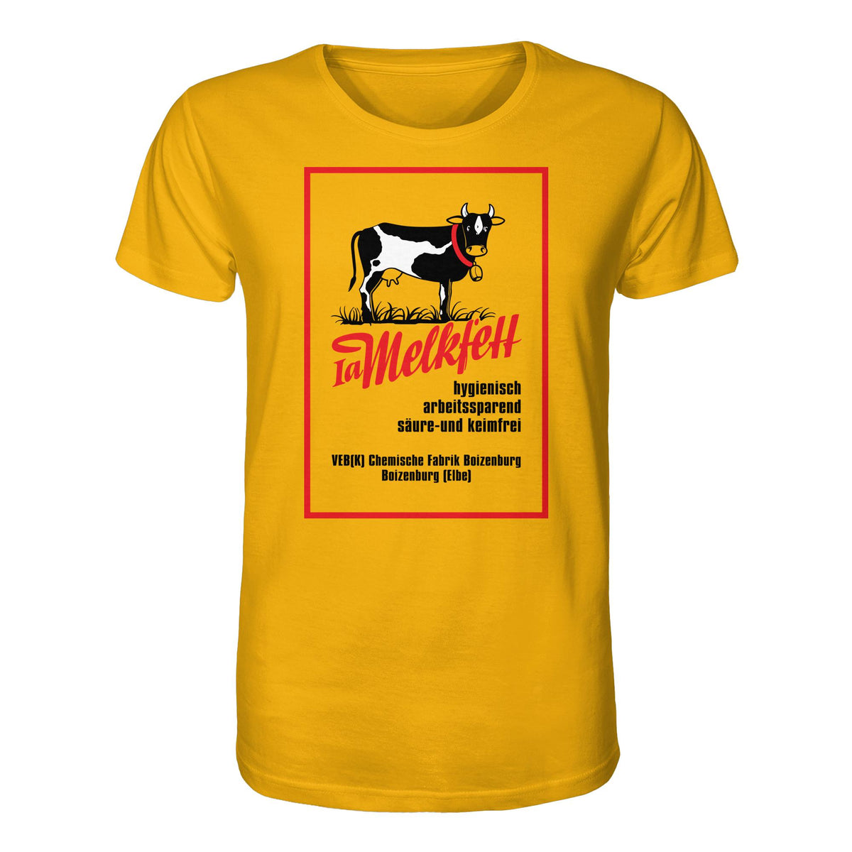 DDR Ostalgie Bio-Shirt Unisex • 1A MELKFETT - VEB BOIZENBURG