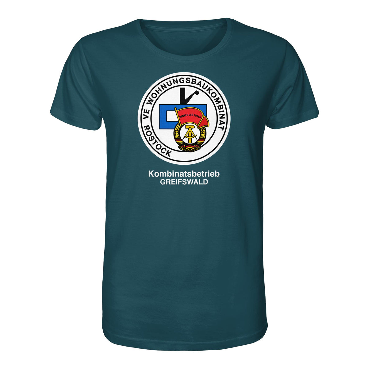 DDR Ostalgie Bio-Shirt Unisex • VE WOHNUNGSBAUKOMBINAT ROSTOCK - GREIFSWALD