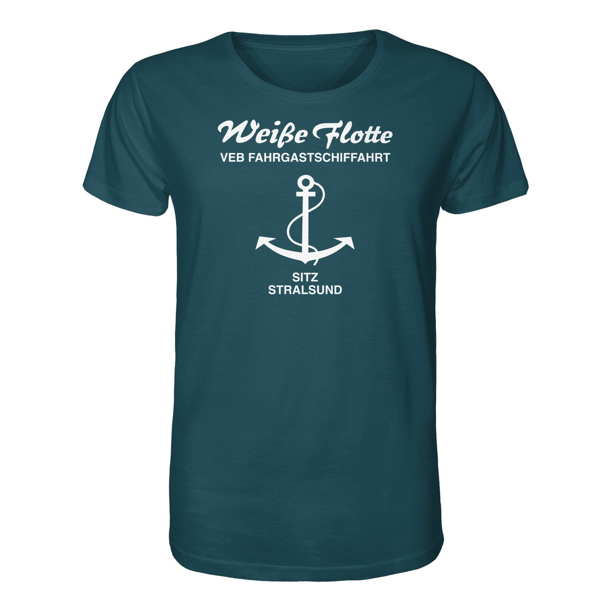 DDR Ostalgie Bio-Shirt Unisex • VEB FAHRGASTSCHIFFAHRT, STRALSUND