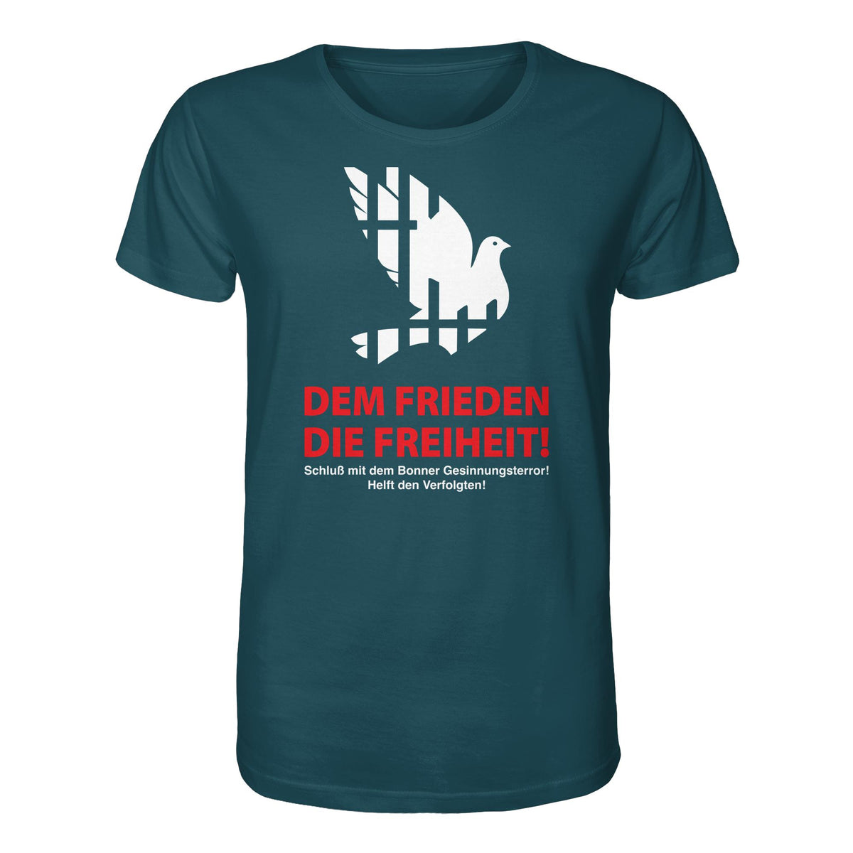 DDR Ostalgie Bio-Shirt Unisex • DEM FRIEDEN DIE FREIHEIT! (ORIGINAL-PLAKAT)