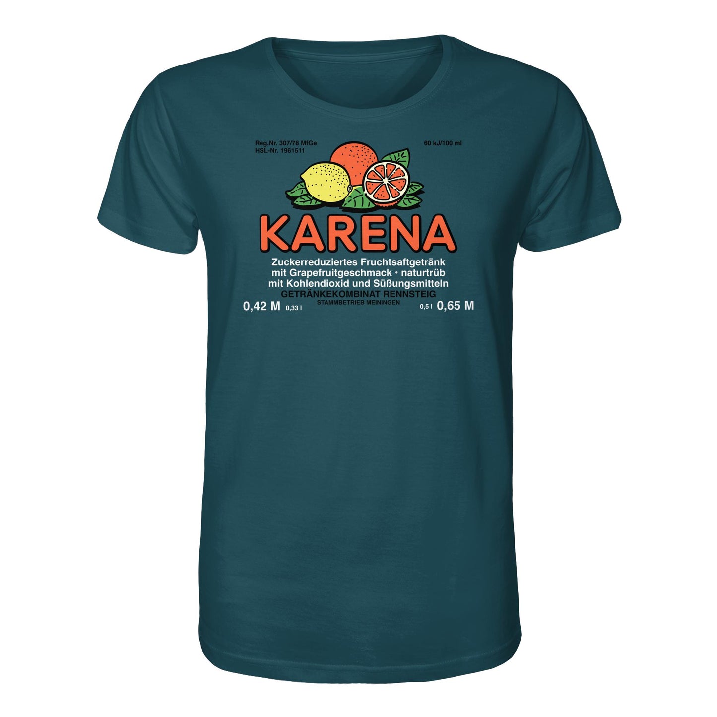 DDR Ostalgie Bio-Shirt Unisex • KARENA LIMONADE - GETRÄNKEKOMBINAT RENNSTEIG, MEININGEN