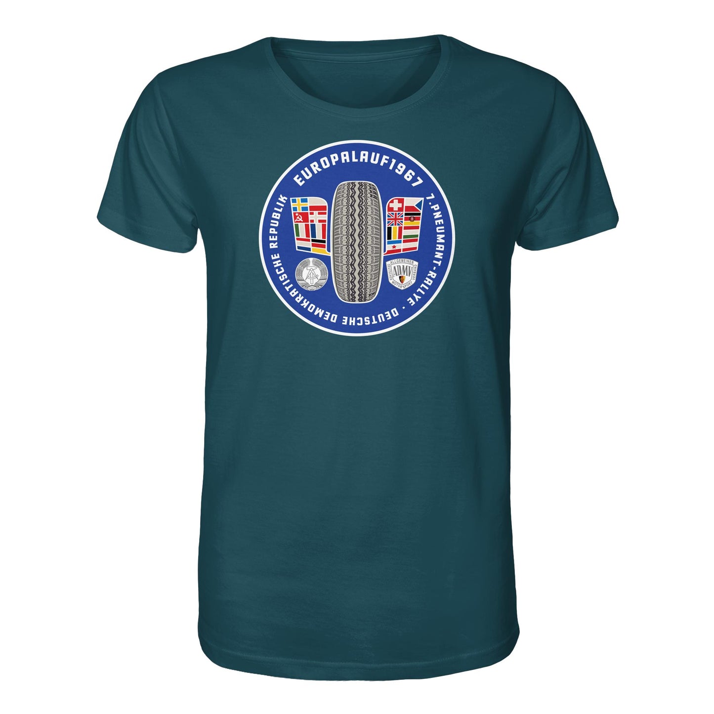 DDR Ostalgie Bio-Shirt Unisex • PNEUMANT RALLYE, EUROPALAUF 1967