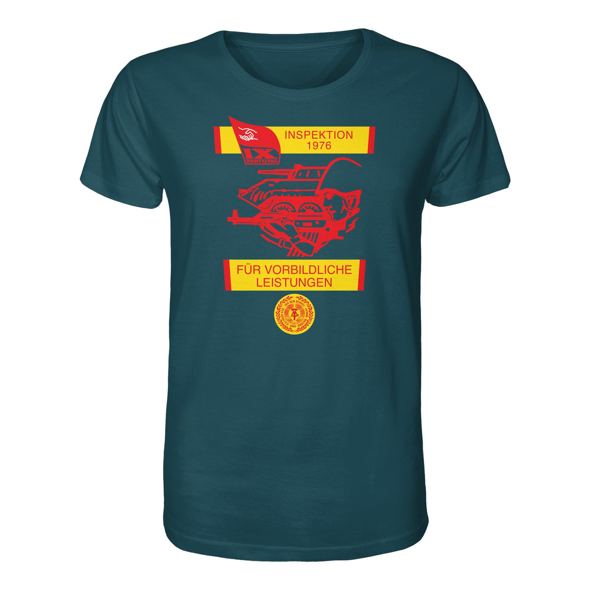DDR Ostalgie Bio-Shirt Unisex • NVA - WIMPEL FÜR VORBILDLICHE LEISTUNGEN 1976