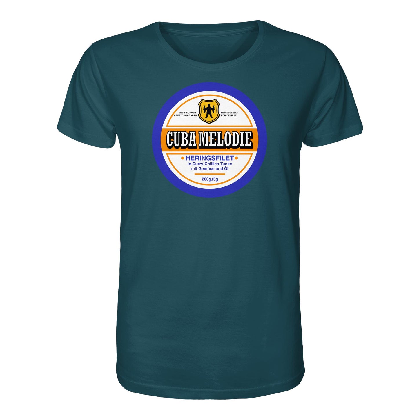 DDR Ostalgie Bio-Shirt Unisex • CUBA MELODIE HERINGSFILET - VEB FISCHVERARBEITUNG BARTH