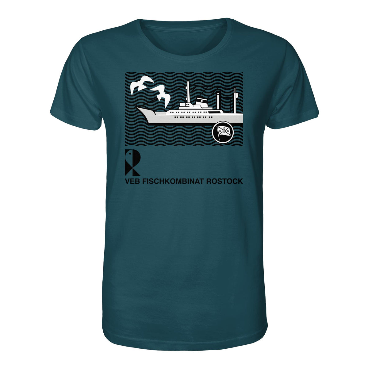 DDR Ostalgie Bio-Shirt Unisex • VEB FISCHKOMBINAT ROSTOCK