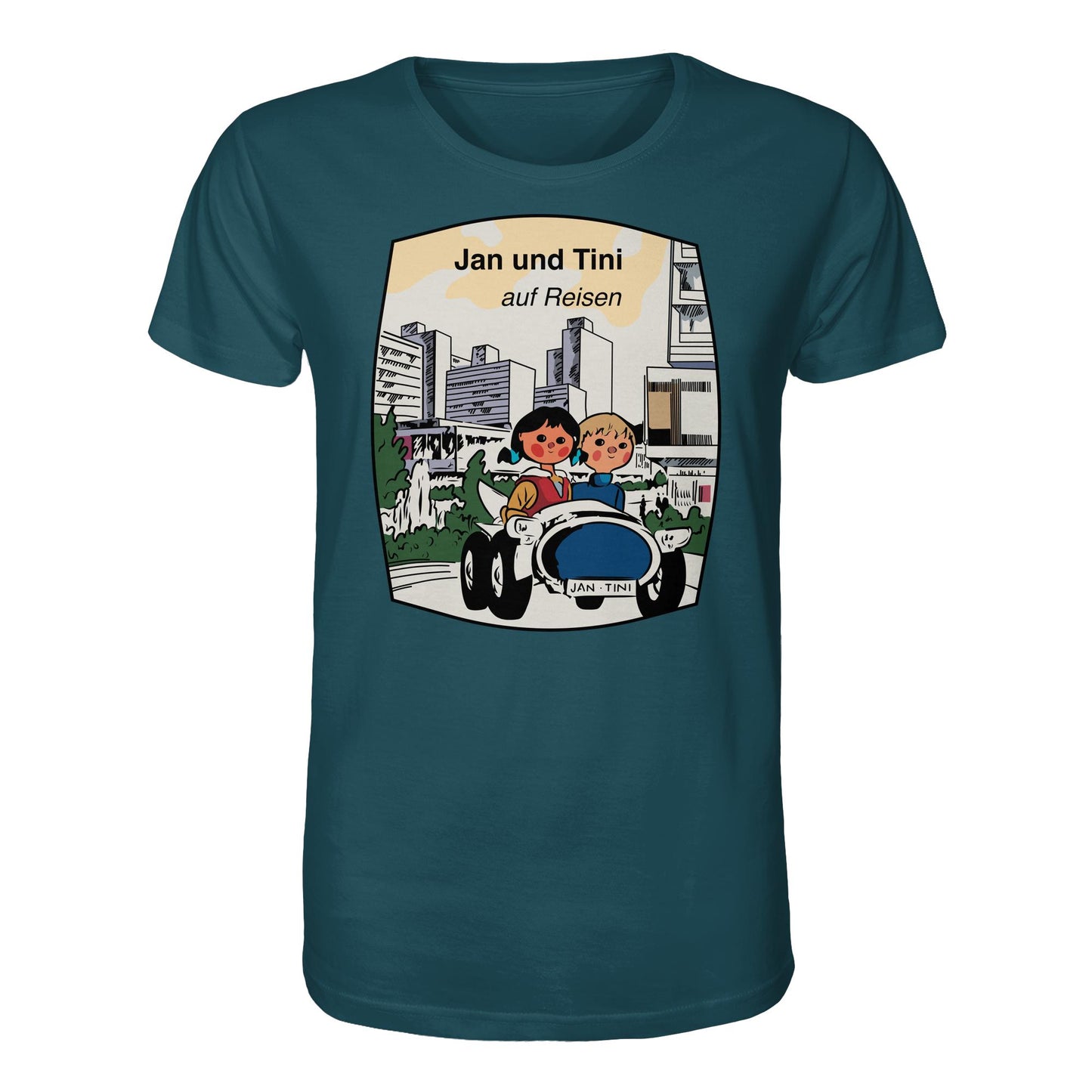 DDR Ostalgie Bio-Shirt Unisex • JAN UND TINI AUF REISEN (ORIGINAL QUARTETT)