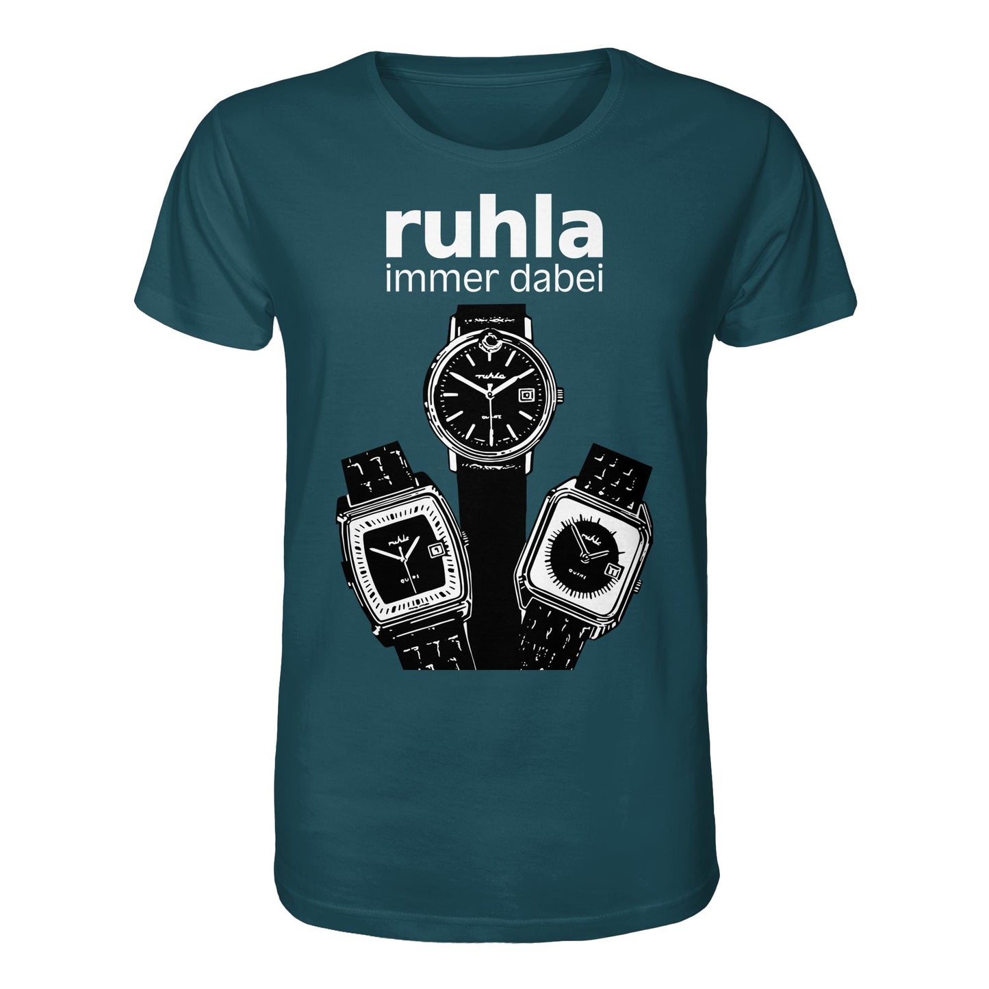 DDR Ostalgie Bio-Shirt Unisex • VEB UHRENWERK RUHLA (ORIGINAL PLAKAT)