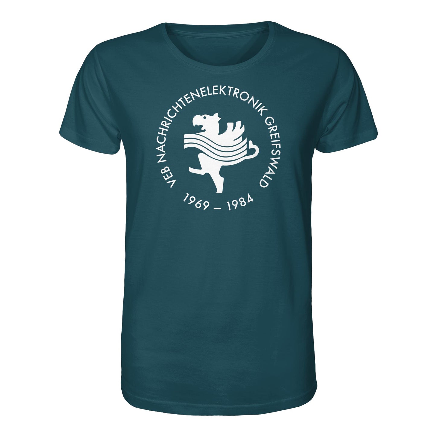 DDR Ostalgie Bio-Shirt Unisex • VEB NACHRICHTENELEKTRONIK GREIFSWALD