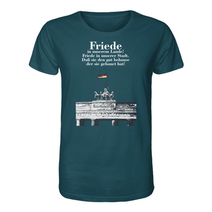 ORGANIC BIO SHIRT UNISEX • FRIEDE IN UNSEREM LANDE! (DDR-ORIGINAL-PLAKAT)