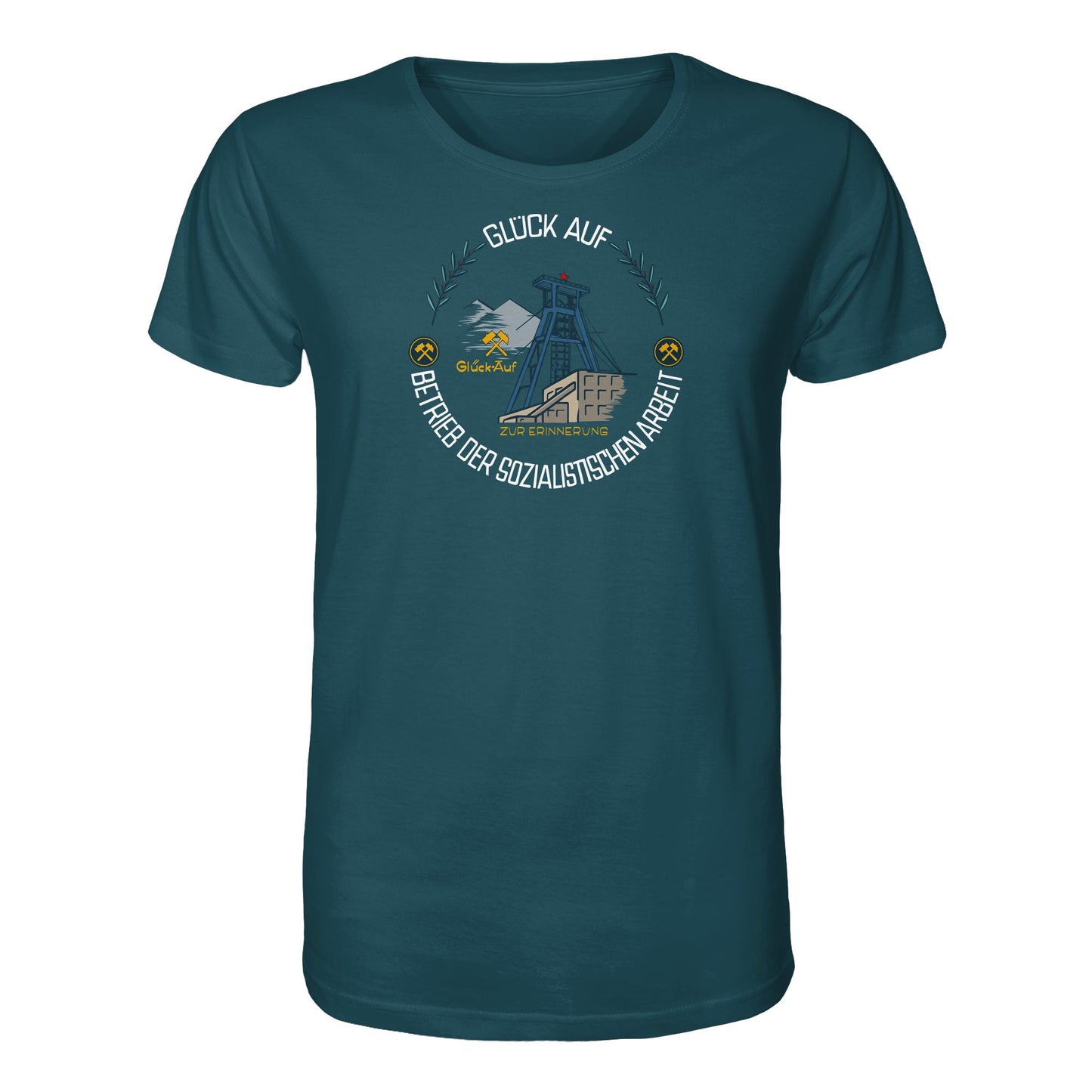 DDR Ostalgie Bio-Shirt Unisex • WISMUT - GLÜCK AUF