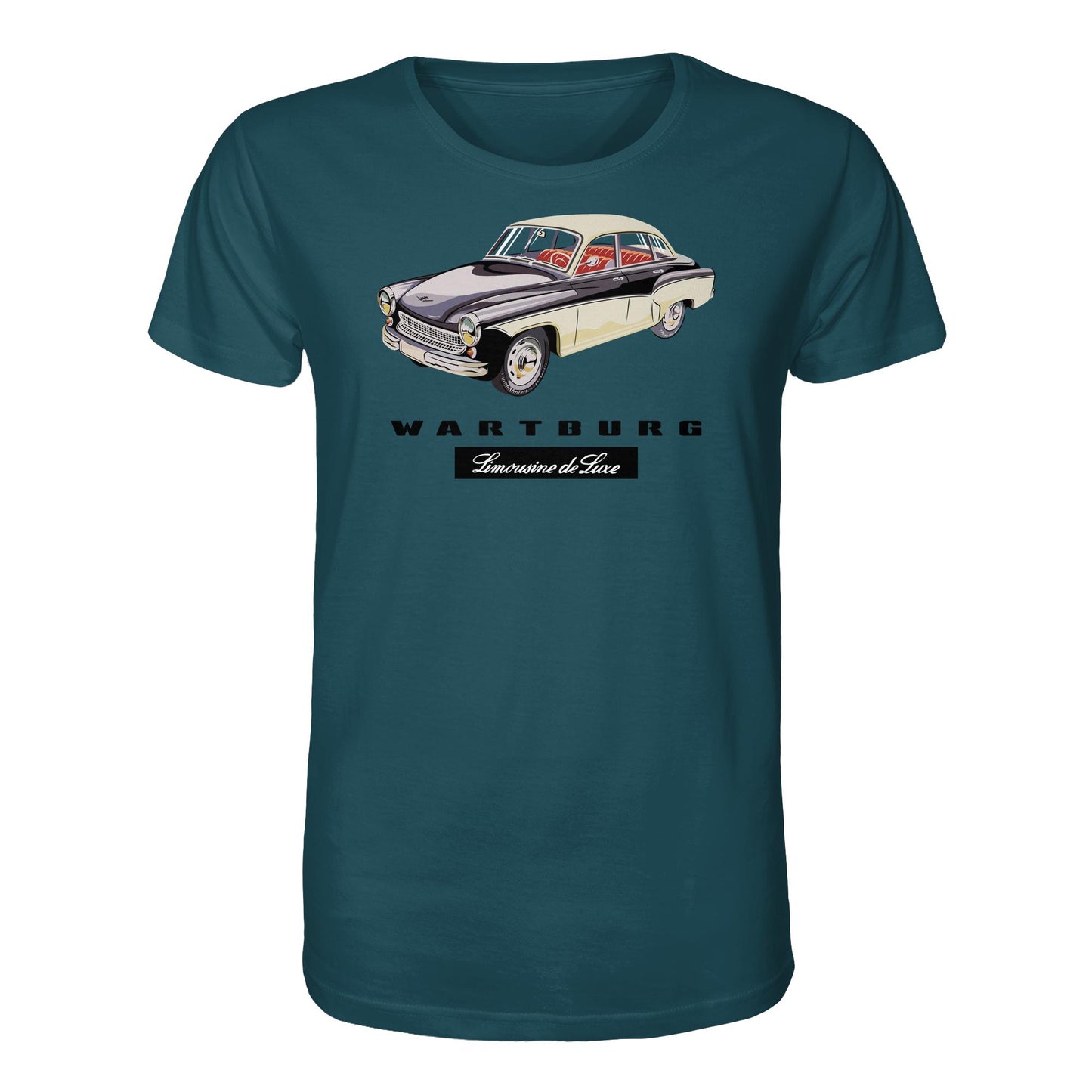 DDR Ostalgie Bio-Shirt Unisex • WARTBURG - LIMOUSINE DE LUXE (ORIGINAL WERBUNG)