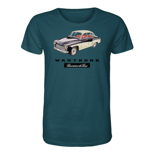 DDR Ostalgie Bio-Shirt Unisex • WARTBURG - LIMOUSINE DE LUXE (ORIGINAL WERBUNG)